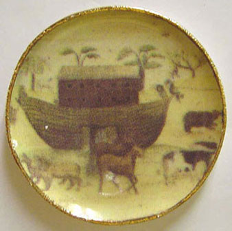 Dollhouse Miniature Yellow Noah's Ark Platter